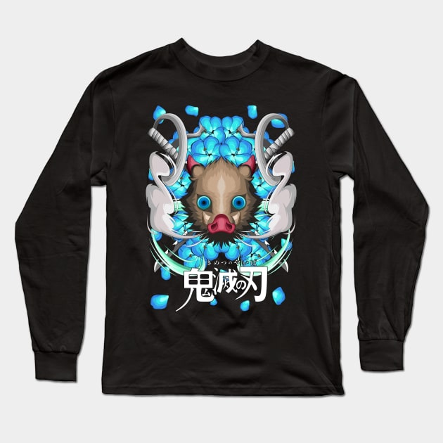 INOSUKE MASK - KIMETSU NO YAIBA Long Sleeve T-Shirt by Afif MD.